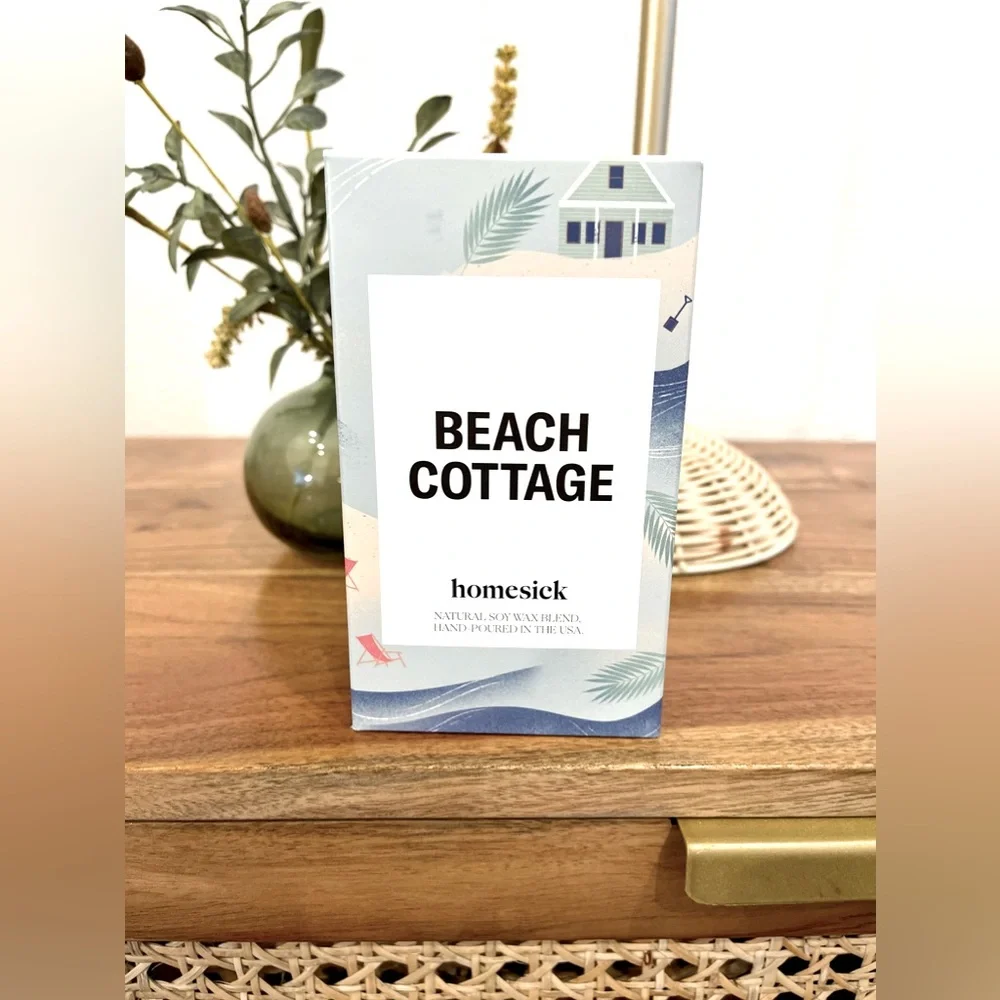 Homesick Beach Cottage Scented Soy Wax Candle 13.75 oz Large Jar NIB